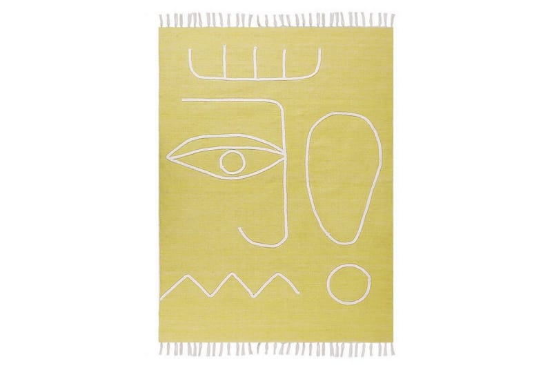 Plattvävd Yavu - Gul, 140x200 cm - Textil & mattor - Mattor - Utomhusmattor