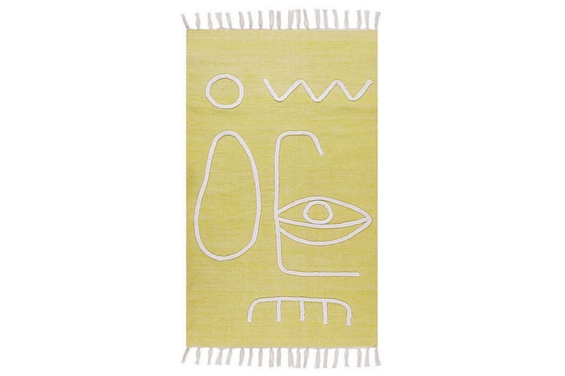 Plattvävd Yavu, Gul, 80x150 cm