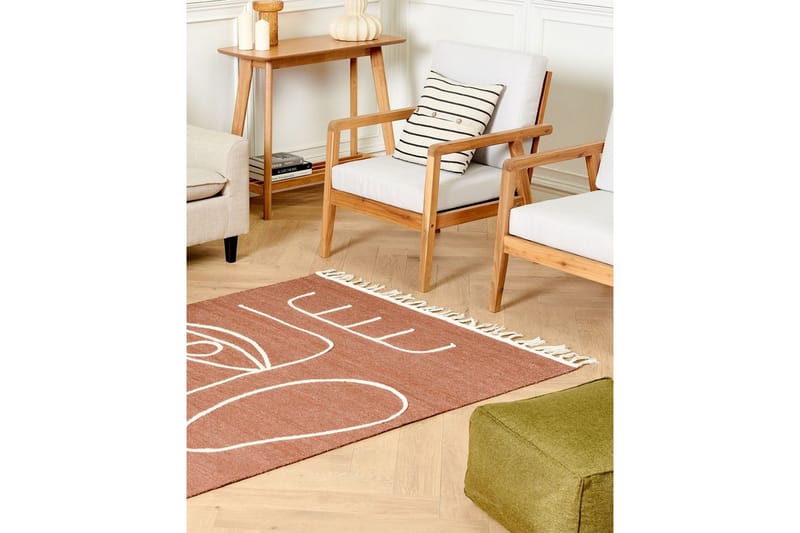 Plattvävd Yavu - Röd, Vit, 140x200 cm - Textil & mattor - Mattor - Utomhusmattor