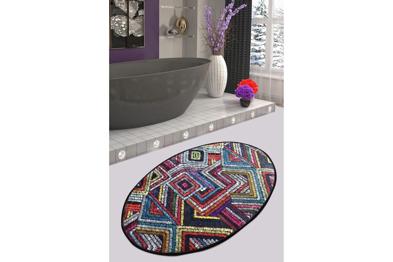 Anjalie Matta Oval 60x90 cm - Flerfärgad/Sammet - Textil & mattor - Mattor