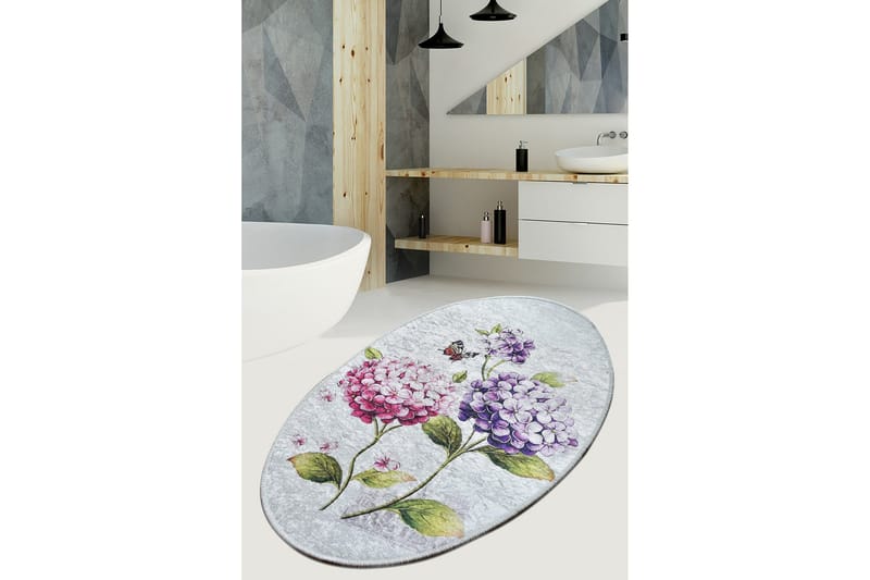 Doluca Matta Oval 60x90 cm - Flerfärgad/Sammet - Textil & mattor - Mattor - Små mattor
