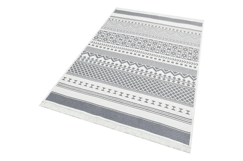 Eko Hali Bomullsmatta 80x300 cm - Grå/Vit - Textil & mattor - Mattor - Små mattor