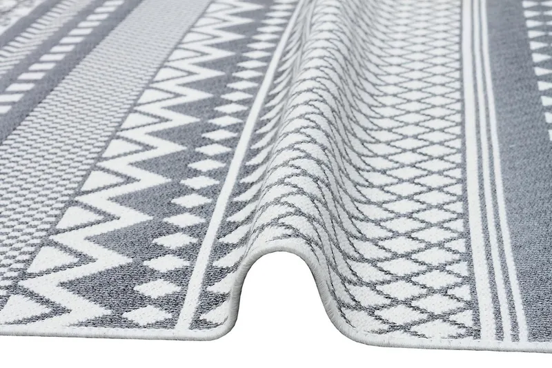 Eko Hali Bomullsmatta 80x300 cm - Grå/Vit - Textil & mattor - Mattor - Modern matta - Bomullsmatta