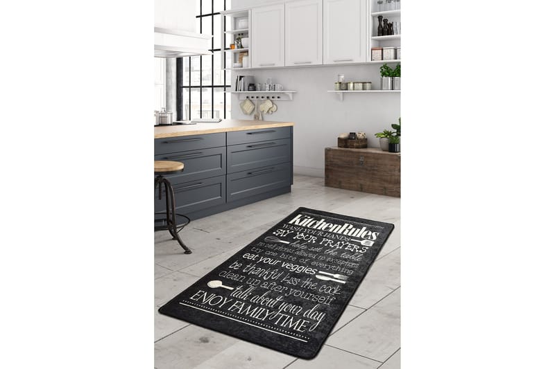 Kuhinja Matta 80x150 cm - Svart/Sammet - Textil & mattor - Mattor - Små mattor