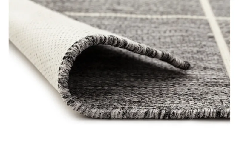 Madrid Square Flatvävd Matta 80x340 - Grå/Vit - Textil & mattor - Mattor - Flatvävda mattor