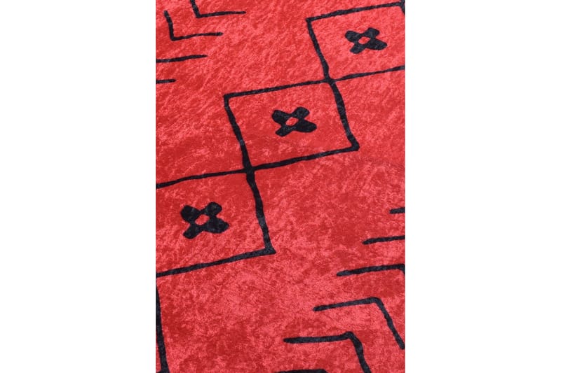 Sehnaz Entrematta 80x200 cm - Röd/Svart/Sammet - Dörrmatta & hallmatta - Små mattor