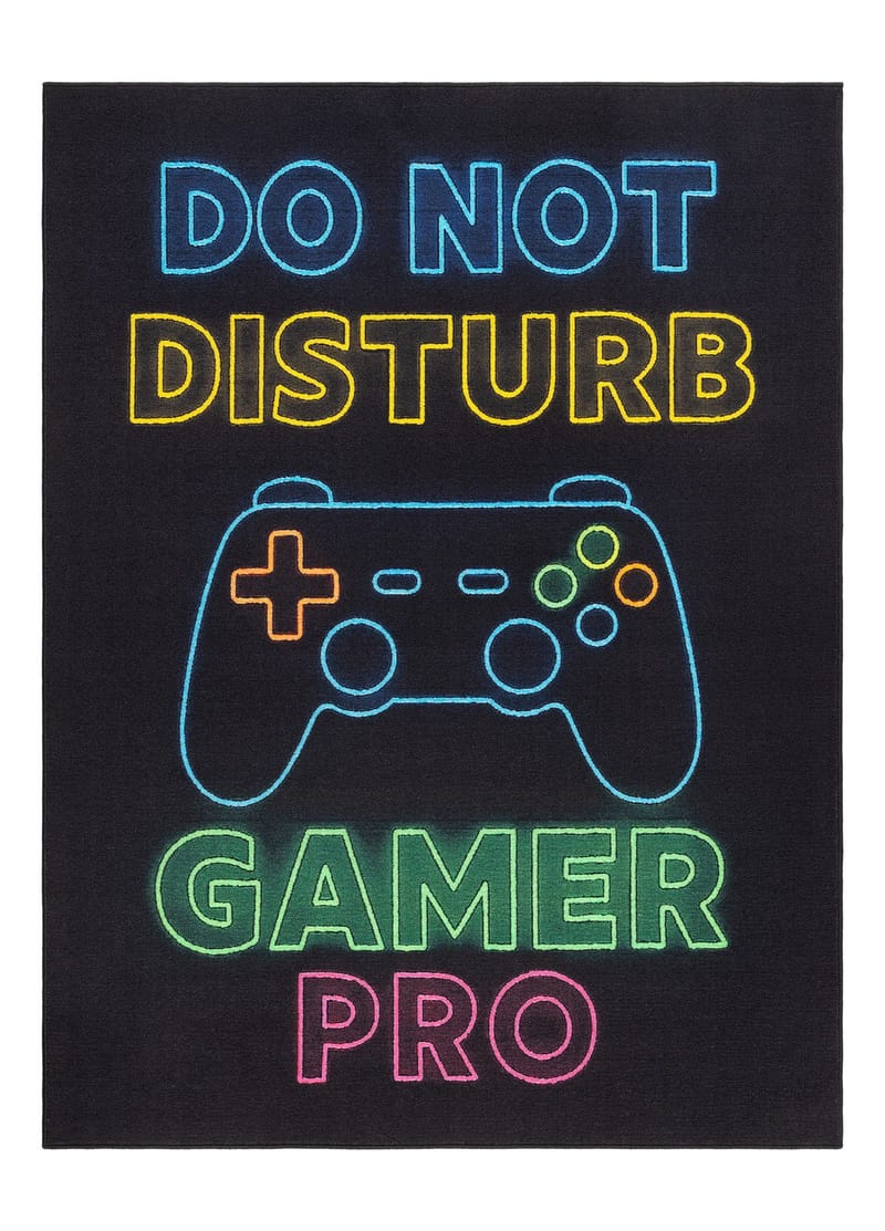 Maskinvävd Matta Play Gamer 120x160 cm, svart