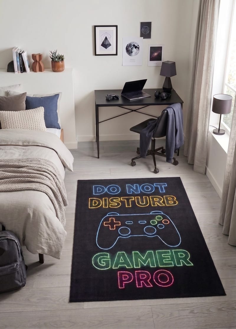 Maskinvävd Matta Play Gamer 120x160 cm - svart - Textil & mattor - Mattor - Specialmatta - Gamingmatta
