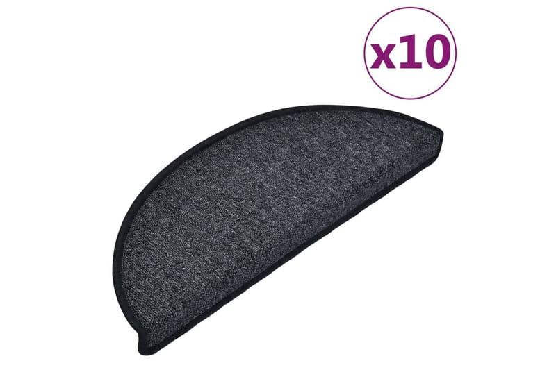 Trappstegsmattor 10 st 65x28 cm antracit - Antracit - Textil & mattor - Mattor - Specialmatta - Trappstegsmattor