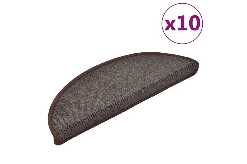 Trappstegsmattor 10 st 65x28 cm kaffebrun - Brun - Textil & mattor - Mattor - Specialmatta - Trappstegsmattor