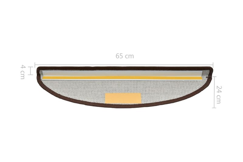 Trappstegsmattor 10 st 65x28 cm kaffebrun - Brun - Textil & mattor - Mattor - Specialmatta - Trappstegsmattor