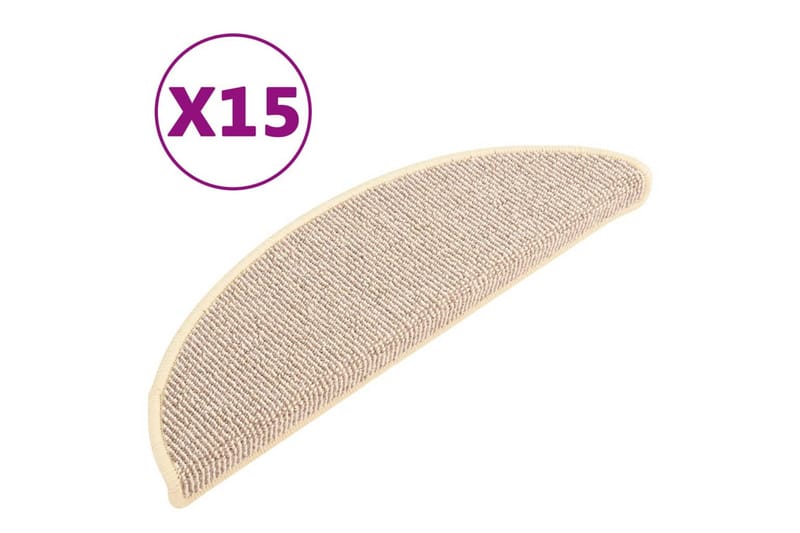 Trappstegsmattor 15 st vit och brun 56x17x3 cm - Vit - Textil & mattor - Mattor - Specialmatta - Trappstegsmattor