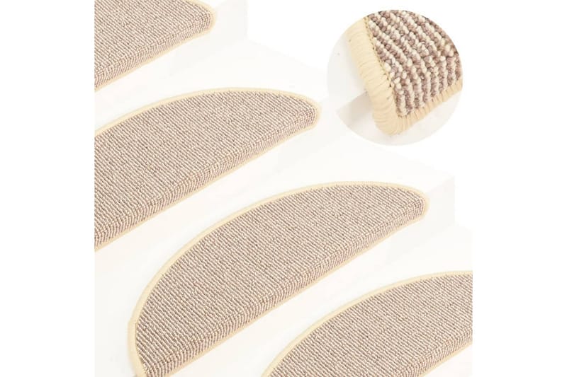 Trappstegsmattor 15 st vit och brun 56x17x3 cm - Vit - Textil & mattor - Mattor - Specialmatta - Trappstegsmattor