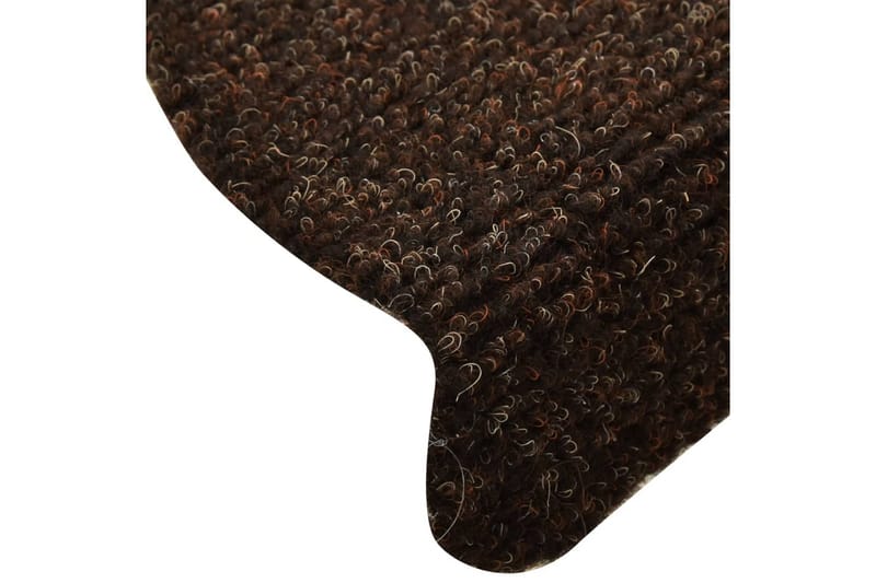 Trappstegsmattor självhäftande 10 st brun 65x21x4 cm brodyr - Brun - Textil & mattor - Mattor - Specialmatta - Trappstegsmattor