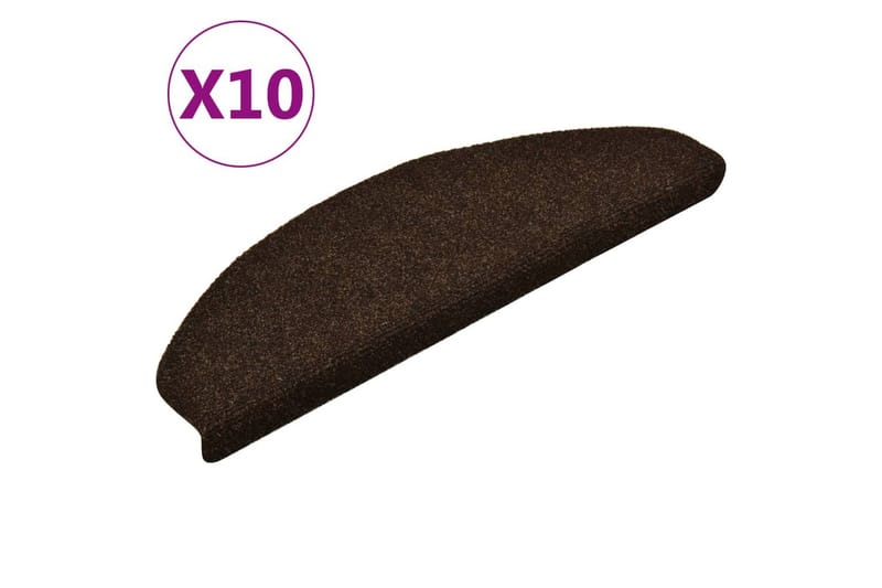 Trappstegsmattor självhäftande 10 st brun 65x21x4 cm brodyr - Brun - Textil & mattor - Mattor - Specialmatta - Trappstegsmattor
