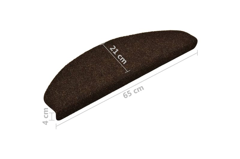 Trappstegsmattor självhäftande 10 st brun 65x21x4 cm brodyr - Brun - Textil & mattor - Mattor - Specialmatta - Trappstegsmattor