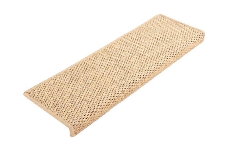 Trappstegsmattor självhäftande sisal 15 st 65x25 cm ljusbeig - Beige - Textil & mattor - Mattor - Specialmatta - Trappstegsmattor