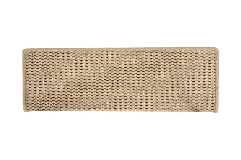 Trappstegsmattor självhäftande sisal 15 st 65x25 cm sand - Beige - Trappstegsmattor