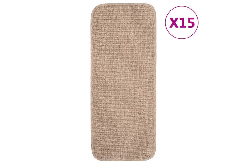 Trappstegmattor 15 st 60x25 cm beige halkfri - Beige - Textil & mattor - Mattor - Specialmatta - Trappstegsmattor