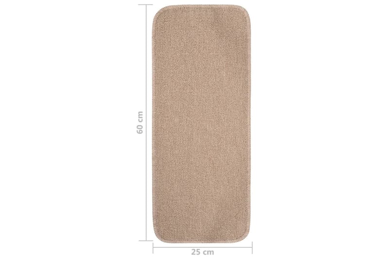 Trappstegmattor 15 st 60x25 cm beige halkfri - Beige - Textil & mattor - Mattor - Specialmatta - Trappstegsmattor