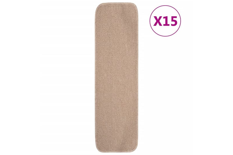 Trappstegmattor 15 st 75x20 cm beige halkfri - Beige - Textil & mattor - Mattor - Specialmatta - Trappstegsmattor
