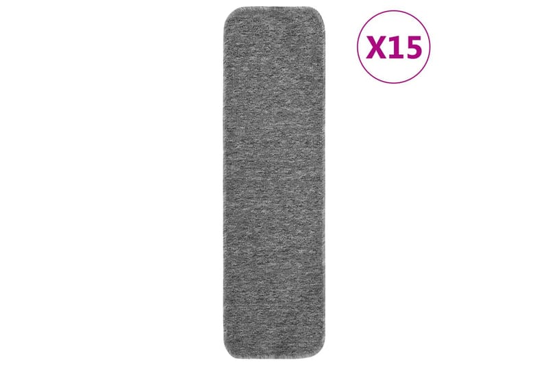 Trappstegmattor 15 st 75x20 cm grå halkfri - Grå - Textil & mattor - Mattor - Specialmatta - Trappstegsmattor