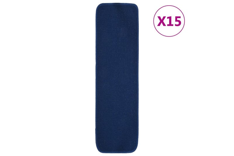 Trappstegmattor 15 st 75x20 cm marinblå halkfri - Blå - Textil & mattor - Mattor - Specialmatta - Trappstegsmattor