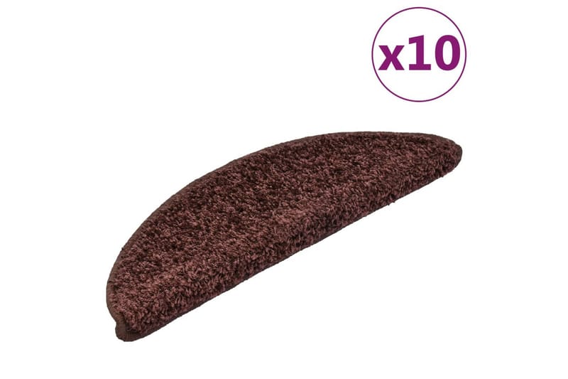 Trappstegsmattor 10 st 56x20 cm brun - Brun - Textil & mattor - Mattor - Specialmatta - Trappstegsmattor