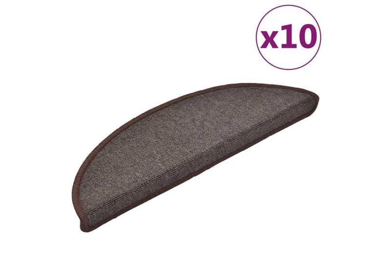 Trappstegsmattor 10 st 56x20 cm kaffebrun - Brun - Textil & mattor - Mattor - Specialmatta - Trappstegsmattor