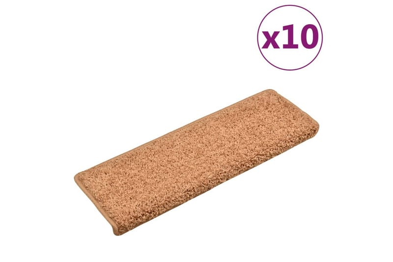 Trappstegsmattor 10 st 65x25 cm brun - Brun - Textil & mattor - Mattor - Specialmatta - Trappstegsmattor
