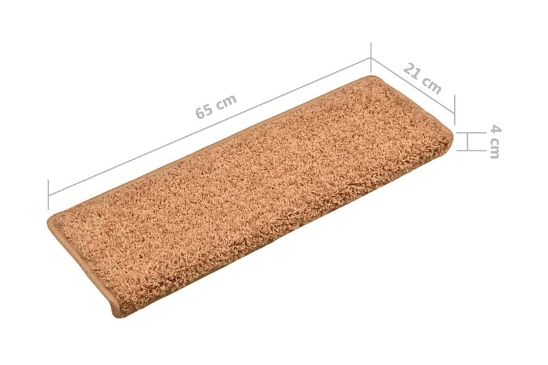 Trappstegsmattor 10 st 65x25 cm brun - Brun - Textil & mattor - Mattor - Specialmatta - Trappstegsmattor