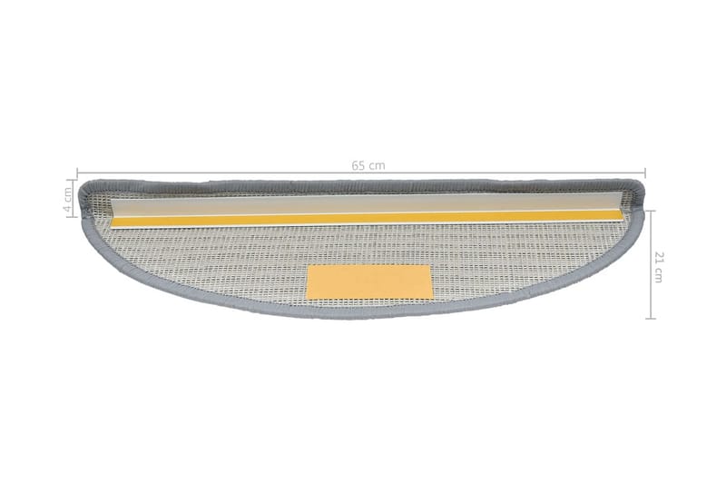 Trappstegsmattor 10 st 65x25 cm grå - Grå - Textil & mattor - Mattor - Specialmatta - Trappstegsmattor