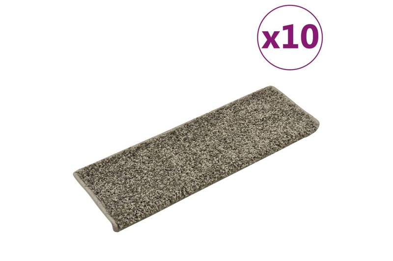 Trappstegsmattor 10 st 65x25 cm grå - Grå - Textil & mattor - Mattor - Specialmatta - Trappstegsmattor
