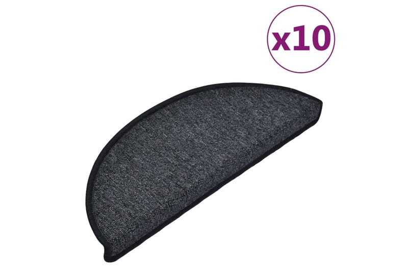 Trappstegsmattor 10 st 65x28 cm mörkgrå - Grå - Textil & mattor - Mattor - Specialmatta - Trappstegsmattor