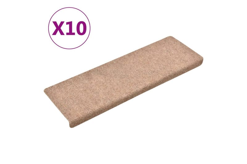 Trappstegsmattor 10 st brun 65x25 cm brodyr - Brun - Textil & mattor - Mattor - Specialmatta - Trappstegsmattor