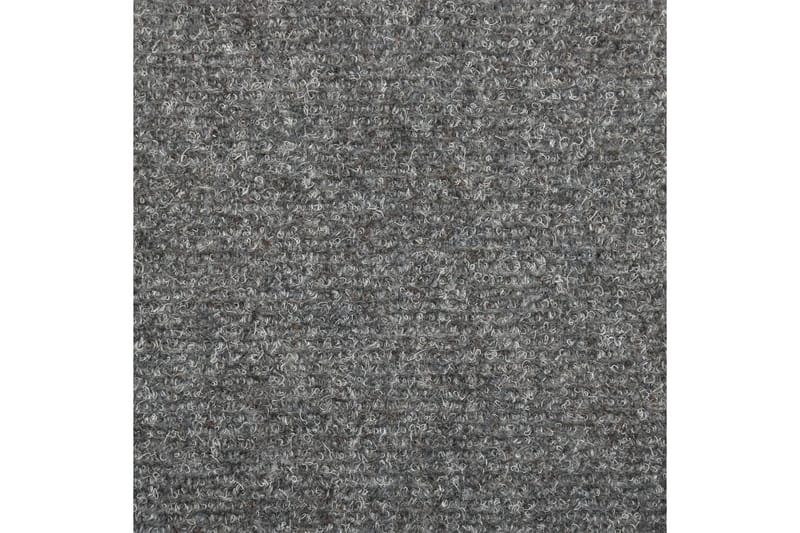 Trappstegsmattor 10 st ljusgrå 65x25 cm brodyr - Grå - Trappstegsmattor