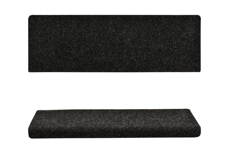Trappstegsmattor 10 st svart 65x25 cm brodyr - Svart - Textil & mattor - Mattor - Specialmatta - Trappstegsmattor