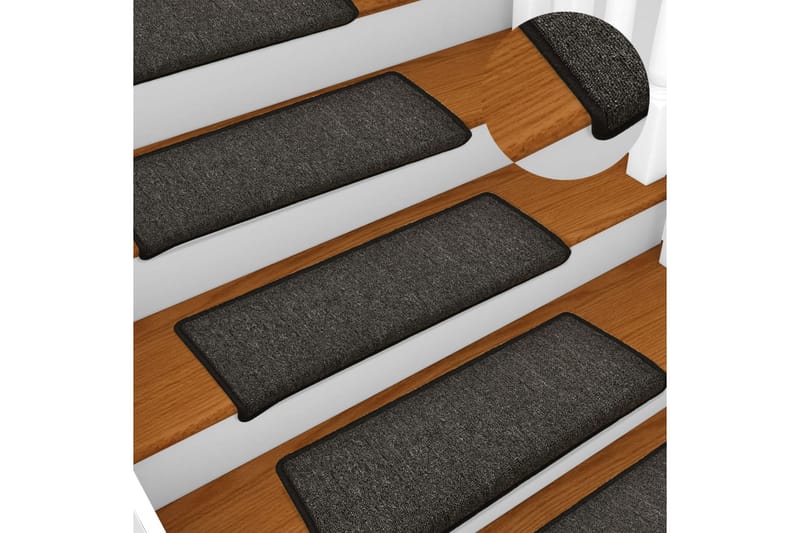 Trappstegsmattor 15 st 65x25 cm antracit - Grå - Textil & mattor - Mattor - Specialmatta - Trappstegsmattor