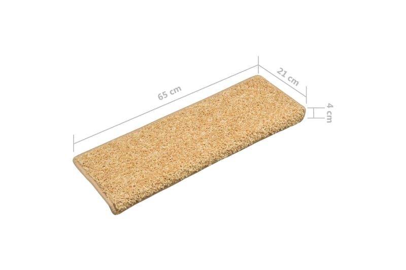 Trappstegsmattor 15 st 65x25 cm beige - Beige - Trappstegsmattor