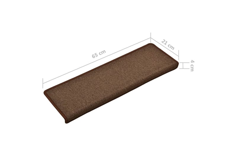 Trappstegsmattor 15 st 65x25 cm brun - Brun - Textil & mattor - Mattor - Specialmatta - Trappstegsmattor