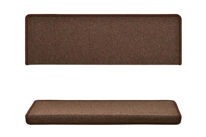 Trappstegsmattor 15 st 65x25 cm brun - Brun - Textil & mattor - Mattor - Specialmatta - Trappstegsmattor