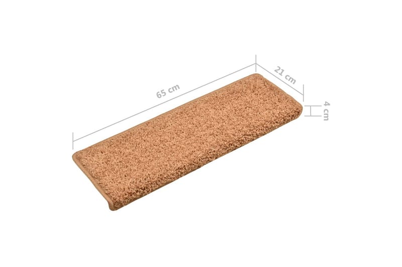 Trappstegsmattor 15 st 65x25 cm brun - Brun - Textil & mattor - Mattor - Specialmatta - Trappstegsmattor