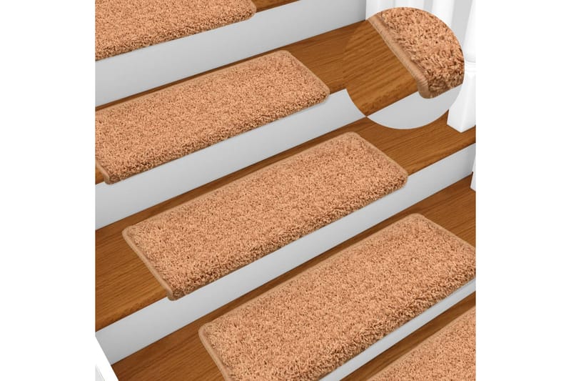 Trappstegsmattor 15 st 65x25 cm brun - Brun - Textil & mattor - Mattor - Specialmatta - Trappstegsmattor