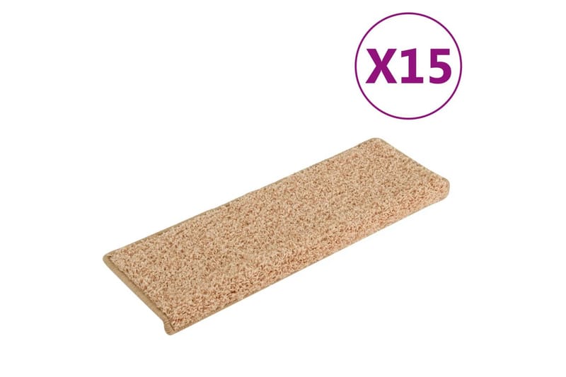 Trappstegsmattor 15 st 65x25 cm guld - Guld - Textil & mattor - Mattor - Specialmatta - Trappstegsmattor