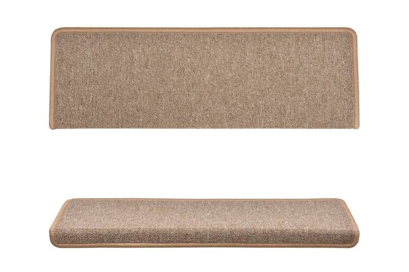 Trappstegsmattor 15 st 65x25 cm ljusbrun - Brun - Textil & mattor - Mattor - Specialmatta - Trappstegsmattor