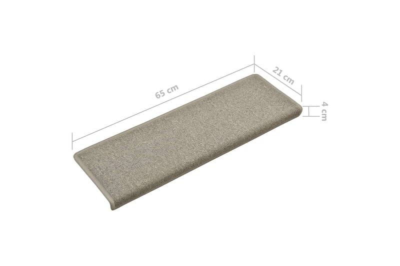 Trappstegsmattor 15 st 65x25 cm ljusgrå - Grå - Textil & mattor - Mattor - Specialmatta - Trappstegsmattor