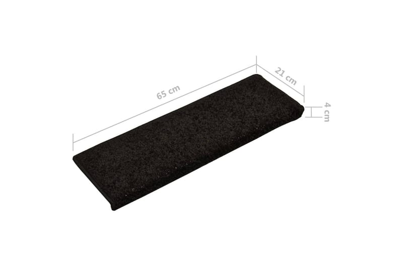 Trappstegsmattor 15 st 65x25 cm svart - Svart - Textil & mattor - Mattor - Specialmatta - Trappstegsmattor