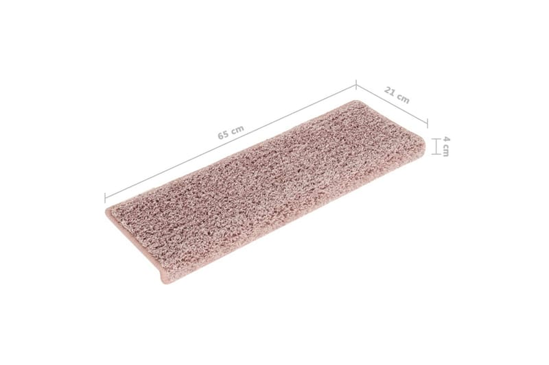 Trappstegsmattor 15 st 65x25 cm vit och rosa - Flerfärgad - Textil & mattor - Mattor - Specialmatta - Trappstegsmattor