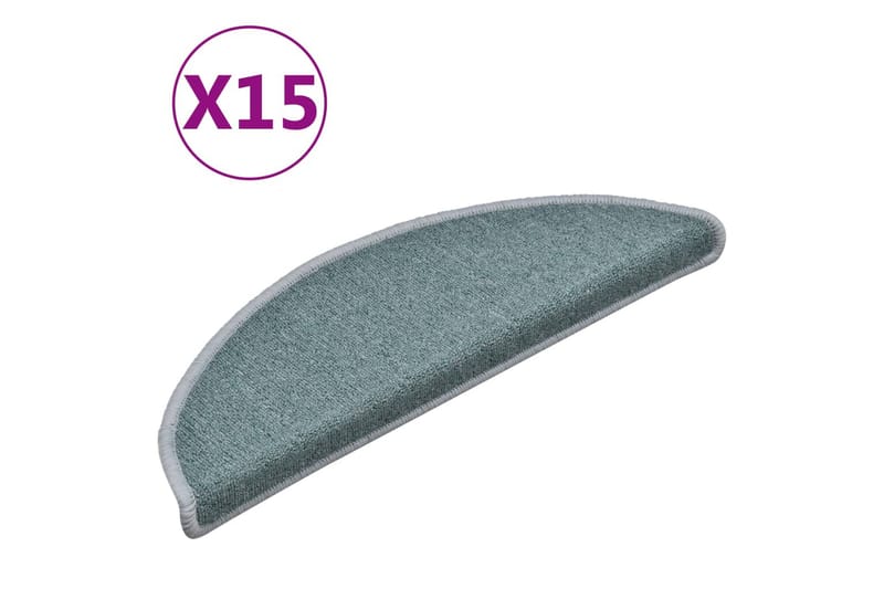 Trappstegsmattor 15 st blå 56x17x3 cm - Blå - Textil & mattor - Mattor - Specialmatta - Trappstegsmattor