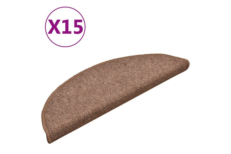 Trappstegsmattor 15 st brun 56x17x3 cm - Brun - Textil & mattor - Mattor - Specialmatta - Trappstegsmattor